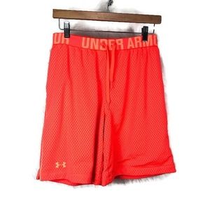 Under Armour loose fit neon orange shorts
